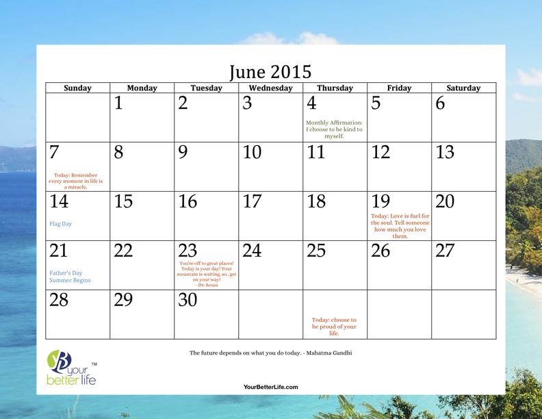 Your Better “June” Calendar