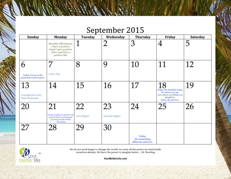 Your Better “September” Calendar