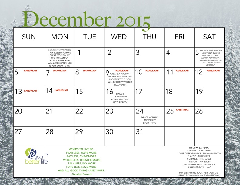 Your Better “December” Calendar