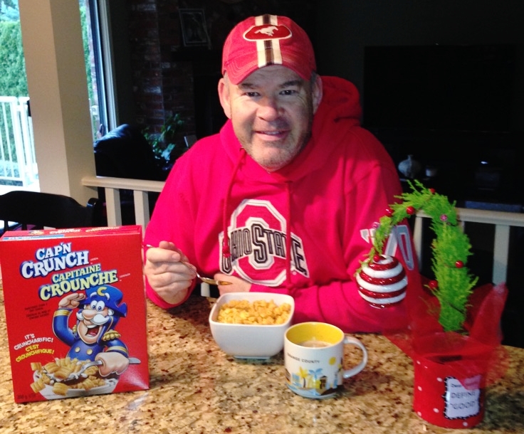  The Tomster is celebrating American Thanksgiving once again this year with his annual bowl of Captain Crunch! (The best breakfast cereal on the planet.?) 